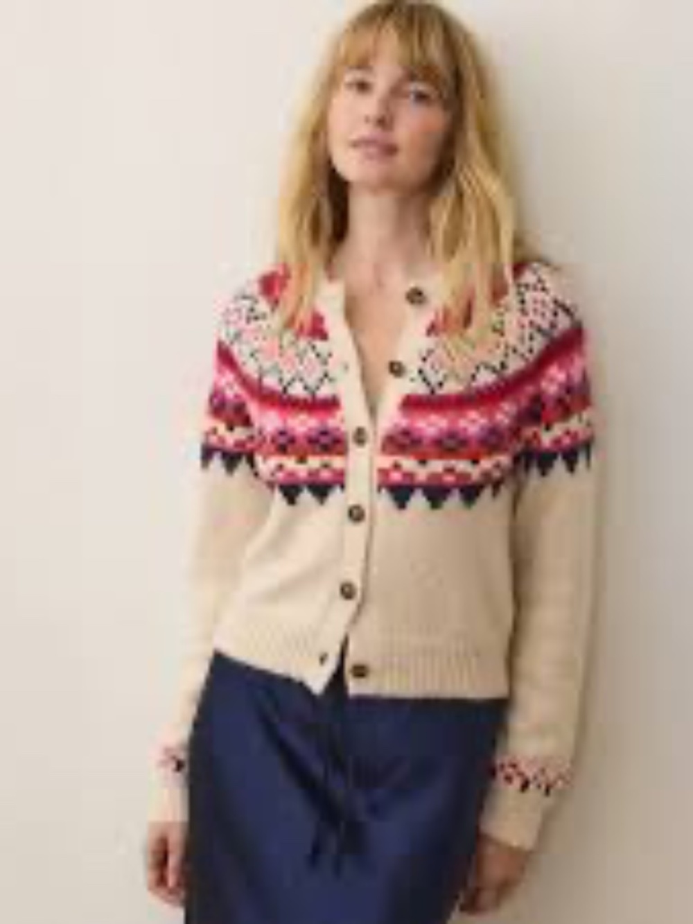 Marine Layer XS Fiorella Fair Isle Cardigan